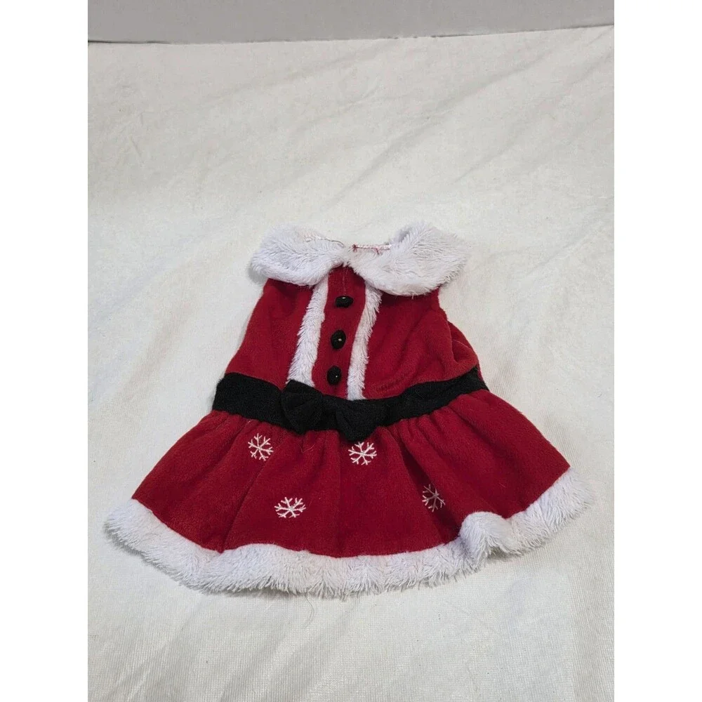 Red\White Holiday Dog Dress Mrs. Claus Size Small